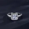 Cluster Ringe S925 Silber Ring Damen Mode Luxus Set 1 Zirkon Hochzeit Instagram Rot Schmuck
