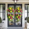 Декоративные цветы, имитация цветка, подвесная гирлянда на дверь, украшение спереди, осенний сезон, перевернутый венок из дерева, оконные присоски