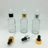 Bouteilles de stockage 10pcs 50 ml compte-gouttes en verre transparent 50cc bouteille de récipient de pipette d'huile transparente avec