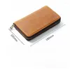 Cowhide With Pencil Slots Students Pouch Leather Case Pen For Retro Bag Zipper Men Capacity Large School