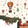 Papéis de parede adesivos de janela de Natal adere decalque adesivo de balão de ar