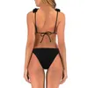 Damen Bademode Damen Vintage Print Bandeau Bandage Bikini Set Push Up Brasilianischer Beachwear Badeanzug Sexy Herren