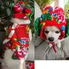 Dog Apparel Puppy Clothes Fall And Winter For Animal Chinese Style Small Pets With The Same Welcome To Year Clothing