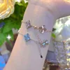 Vans S990 sterling silver four leaf clover five flower bracelet niche ins minimalist foot silver jewelry student girlfriend gift