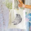 1 Pc Leuke Kat Kitty Patroon Tote Bag Lichtgewicht Canvas Schoudertas voor Reizen Dagelijks Woon-werk Vrouwen Herbruikbare Winkeltas Trendy v8Eo #