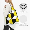 Borse per la spesa Moda motivo geometrico astratto Borsa tote in bianco e nero giallo Borsa a spalla portatile per generi alimentari di arte moderna