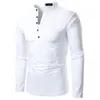 Camiseta masculina camisa de manga longa camiseta de cor sólida topos roupas outono streetwear casual moda masculina camiseta 240329
