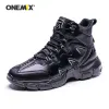 Shoes Onemix New Black Military Men Boots Mountaineering Shoes Waterproof Leather Shoes Outdoor Ligh Fishing Mountaineering Shoes