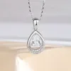 Chinese Brand Pure Silver Zircon Water Droplet Necklace for Women with Summer Temperament, Light Luxury Style, Niche Collarbone Chain, 2024 New Small and Fresh