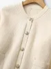 Женский трикотаж, осень 2024, модный повседневный вязаный кардиган в стиле ретро, шикарная универсальная куртка на пуговицах с длинными рукавами Mujer