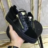 Casual Shoes Top Designer Women Leather Spring Men Party Flats Sneakers Zipper Lace-Up Unisex High Quality Man Black