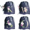 waterproof Foldable Drawstring Bag Simple Golden Letter Print Man and Women Backpack Women's Black Yoga Bag Portable Bags n8lw#