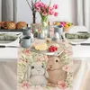 Bordduk Easter Rectangle Washable Tracloth Dinner Tablettdekor för matkök