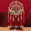 Figuras decorativas Grupo nupcial chino Abanico Estilo antiguo Hanfu Decoración de bodas Artesanía Pografía Accesorios Amigos Regalo Enmascaramiento Fans