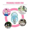 Dekorativa figurer 8 PCS Portable Fan Folding Hand Round Hold Fans Bulk Handheld Mini Face Wedding