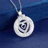 Pendanthalsband Älskar 'Wholesale Charm Silver Color for Women S925 Sterling Halsband Lady Man Fashion Jewelry 2-in-1 Heart AN292