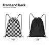 Freemas Checkered Pattern Trawstring sac à dos Sac de sport pour hommes Femmes Mas Masic Training Sackpack 69TZ #