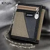 2020 NEW FI MEN BOYS BOYS GIRLS PLAIN CANVAS TRI-FOLD WALLET CARD CチェーンK8FC＃