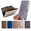 1pc korthållare män RFID Blockering av aluminiummetall Slim Wallet Mey Bag Anti-Scan Credit Card Holder Thin Case Liten Male Wallet I3EG#