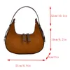 Drawstring Women Half Moon Bag Versatile Vintage Shoulder Casual Satchel Hobo Small Armpit Girl Stylish Purse