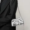 Hobo-Bolso cruzado moderno para mujer, bandolera que combina con todo, paquete de nube plisado brillante de lujo, bolso portátil multifunción exquisito