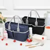 simple Insulated Lunch Bag, Reusable Side Pockets Lunch Bag For School & Work Zipper Lunch Box For Travel & Picnic 06AK#
