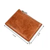 Dragkedja Solid Pu Leather Men plånbokskort Bank Credit ID Holder Box Multi Slot Slim Card Case Wallet Women Men Busin Card Cover Z8NQ#