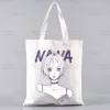 nana anime svart stes nana osaki vintage ny anländer konst canvas väska totes enkla tryck butik väskor liv casual pacakge z4ot#