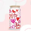 Window Stickers UV DTF Transfer Sticker Valentine's Day For The 16oz Libbey Glasses Wraps Bottles Cup Can DIY Waterproof Custom Decals D5932