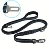 Dog Collars Nylon Reflective Multi-functional Retractable Leash With Car Safety Buckle Seat Belt Protector Travel