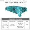 Table Cloth Turquoise Blue Rectangular Tablecloth Modern Wedding Party Home Kitchen Dinning Table Cover Table Cloth Waterproof Table Decor Y240401