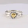 Cluster Ringen Echt 925 Sterling Zilver Puzzel Gouden Hart Ring CZ Voor Vrouwen Engagement Huwelijkscadeau Europa Sieraden