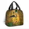 クロードによる油絵の出会いプリントランチバッグGustav Klimt Picnic Bagsによるキス