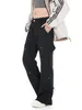 Pantalon femme taille élastique concepteur Rivet noir pantalon évasé pour femmes filles 2000s pantalon de survêtement bureau Style coréen