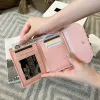 women Wallet Foldable Portable Ladies Short Coin Purses Fi Cute Bow Clutch Bag PU Leather Quality Female Card Holder Purse 63JX#