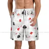 Herr shorts man badkläder poker ess mönster badstammar strandbrädet simning baddräkter