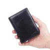 New Oil Wax Leather Men Wallet Fi Curto Bifold Titular do Cartão Casual Soild Men Purse Com Moeda Bolso Masculino Zipper Mey Bag R7Y8 #