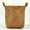 Cesta de armazenamento de sacos de lavanderia com alça capacidade resistente a danos imitação de carga de rattan para exterior