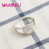 Anneaux de mariage romantique blanc rond opale de feu pour les femmes 925 en argent sterling couleur fiançailles charmant bijoux promesse cadeau