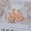 Dangle Earrings Acrylic U-shaped Drop Y2k Summer Style Cartoon Printing Fruit Series Cherry Orange Daisy Graphic Ear Jewelry For Girls