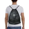 custom Spider Web Drawstring Bags for Shop Yoga Backpacks Men Women Sports Gym Sackpack p93Z#