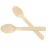 Cuillères 100 pièces cuillère en bois jetable bois crème glacée vaisselle cuisine ustensile de cuisine outils soupe cuillère à café