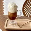 Vinglas i irländsk stil kaffekoppar Creative Latte Cup dessert juice glas med handtag transparent milkshake restaurangverktyg