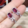 Brincos de garanhão Total 1.4ct Natural Pyrope Garnet 5mm 7mm VVS Grau 925 Prata Alergia Livre Joias Banhadas a Ouro