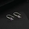 Stud Earrings Fashion Charm Colorful 925 Sterling Silver Earings For Women Trendy Crystal Female Bridal Wedding Jewelry Gifts