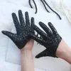 Ladies Patent Leather Gloves Half Palm Sheepskin Gloves ColorFashion Stage Gloves Women's Motorcycle Gloves Suede Gloves