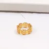 المصمم الأصلي الفاخر شعار علامة تجارية engrave aaa+ 7 Moissanite Prong Hollow Ring 18K Gold Gold Rings Women Girl Men Boys Gension Enganing Jewelry USA Size 6 7 8