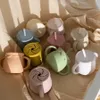 Kawaii Childrens Siliconen Leren Drinkbeker Baby Snack Cup Twee-in-een Honingpot Voedsel Opslag geboren accessoires 240325