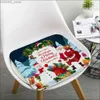 Cushion/Decorative Pillow Cartoon Christmas Cushion Mat European Chair Mat Soft Pad Seat Cushion For Dining Patio Home Outdoor Garden Sofa Decor Tatami Y240401