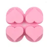Bakning formar 4 hålrum valentin hjärta silikon tvål mögel diy kärlek gör chokladkaka gåvor hantverk leveranser heminredning